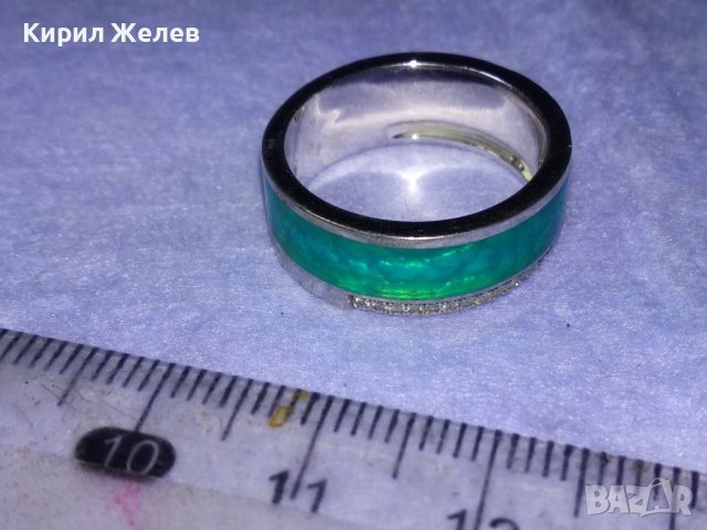 SWAROVSKI Елегантен МАРКОВ ЕМАЙЛИРАН СРЕБЪРЕН ПРЪСТЕН РОДИРАНО СРЕБРО 925 с КРИСТАЛИ СВАРОВСКИ 39898, снимка 13 - Пръстени - 42644189