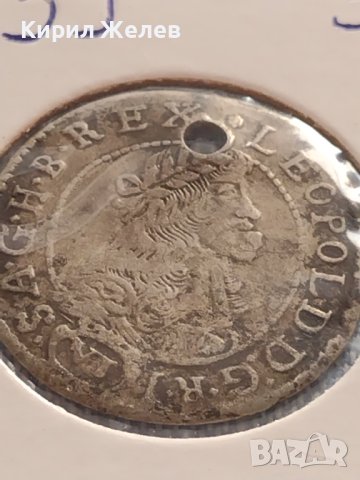 Сребърна монета 6 кройцера 1681г. Леополд първи Кремниц Унгария 24939, снимка 7 - Нумизматика и бонистика - 42871622