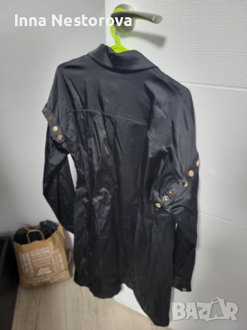 Блуза тип сатен С, снимка 4 - Блузи с дълъг ръкав и пуловери - 53946360