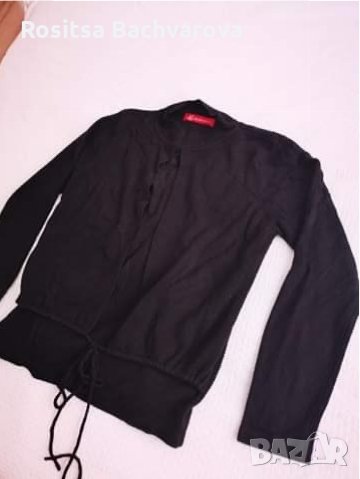 Черен пуловер, снимка 1 - Блузи с дълъг ръкав и пуловери - 30385041