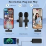 Нов Безжичен лавалиерен микрофон 2 броя за iPhone Android USB-C Lightning, снимка 3