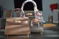 Чанта Hermes Mini Kelly gold on gold, снимка 4
