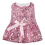  Розова рокля за домашни любимци с панделка и копчета с пайети, снимка 1 - Други животни - 44200738