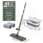 Комплект моп с 360° въртене и сгъваема кофа – Професионално и безконтактно почистване у дома, снимка 1