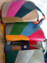 Многоцветна дамска чанта през рамо, от мека естествена кожа на парчета – светлосиньо, жълто, тъмнока, снимка 6