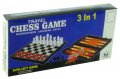 Комплект 3 в 1 класически настолни игри - шах, дама и табла. Комплектът е много удобен при пътувания