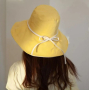 Красива дамска шапка с панделка в модерни нежни цветове (001) - 4 варианта