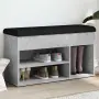 vidaXL Пейка за обувки, бетонно сив, 82x32x45,5 см, инженерно дърво, снимка 2