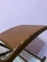 Винтидж кожено сгъваемо столче за крака в перфектно състояние., снимка 6