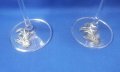 Две кристални сватбени  чаши Бохемия bohemia с метални орнаменти неползвани, снимка 4