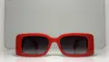 Дамски слънчеви очила Gucci Interlocking G / Rectangle – Червени / Масивно GG лого, снимка 1