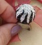 Нов сребърен пръстен с регулация, проба 925 / топка в черно бяло с кристали "Swarovski" , снимка 8