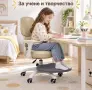 Детски ергономичен стол за бюро с поставка за крака, бежов, снимка 4