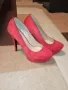 Елегантни червени обувки и чанта към тях, снимка 1