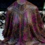 Плат италианска естествена коприна креп шифон флорален принт