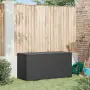 vidaXL Градински сандък за съхранение, черен, 120x50x60 см, полиратан, снимка 2