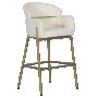 Кресло трапезен стол/бар стол кресло цвят бежев/крем-дамаска и крака в злато с доставка до 2 дни, снимка 9