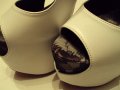  Бели лачени обувки с плат и кожа 18см ток, снимка 12