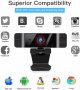 Нова USB Уеб камера за компютър, лаптоп, Mac с микрофон Full HD 2K, снимка 6