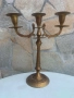 СВЕЩНИК МЕТАЛ БРОНЗ МЕСИНГ ТРОЙКА ОРНАМЕНТИ, снимка 1