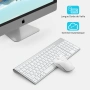 Безжичен комплект клавиатура и мишка, ултра тънък, AZERTY, бял/сребрист, снимка 7
