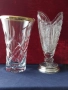 Авторски Кристални вази и кана със сребърен обков,среро 900/чаша,кана/, снимка 1