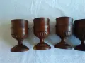 Продавам пет броя чаши и поднос- дърворезба, снимка 6