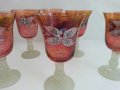 Ретро чаши Бохемия ръчно рисувани, снимка 3