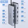 USB C докинг станция с двоен монитор, 12 в 1 за лаптоп с 2 HDMI, VGA, 2 USB 3.0, 2 USB 2.0, 100 W PD, снимка 2