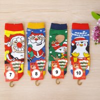 3156 Атрактивни детски коледни чорапи, 25-30 номер, снимка 3 - Чорапи - 38365659