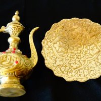 Персийски бронзов сувенир,чиния. , снимка 4 - Антикварни и старинни предмети - 31768891