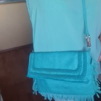 Antonello Serio ,италианска дамска чанта цвят мента , снимка 6 - Чанти - 37702325