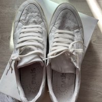 Бели маратонки кецове естествена кожа, снимка 2 - Дамски ежедневни обувки - 40201383