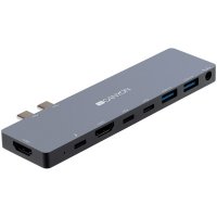 USB Хъб USB Преобразувател CANYON CNS-TDS08DG, 8-in-1 Multiport Docking Station Dual, снимка 2 - Друга електроника - 31110376