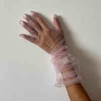 Дамски ръкавици от розов тюл 8518, снимка 2 - Ръкавици - 41250239