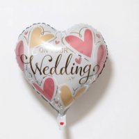 on your Wedding Сватба Сватбен сърце фолио фолиев балон хелий въздух парти, снимка 1 - Други - 29825256