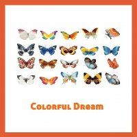 20 бр цветни пеперуди самозалепващи лепенки стикери декор ръчна изработка украса, снимка 2 - Други - 39695125