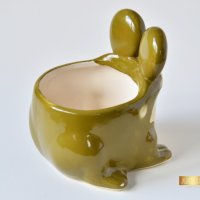 Керамична саксия - жаба / Подарък за нов дом / Керамична саксия с форма на жаба, снимка 5 - Декорация за дома - 40513271