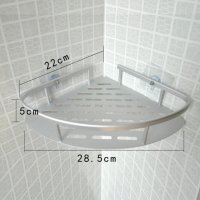 Ъглова етажерка за баня на 1 ниво с двойно залепване, хром, снимка 6 - Други стоки за дома - 39959714