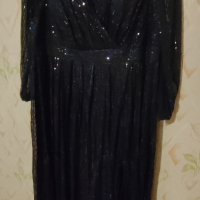 Официална черна рокля с пайети , снимка 3 - Рокли - 44518866