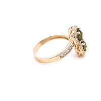 Златен дамски пръстен 3,48гр. размер:58 14кр. проба:585 модел:21933-4, снимка 2 - Пръстени - 44298122