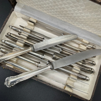Комлект посребрени ножове - Solingen. №5216, снимка 2 - Антикварни и старинни предмети - 44790809