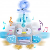 Нова детска музикална плюшена играчка Бухал за бебета малки деца 0+ месеца, снимка 1 - Плюшени играчки - 35418183