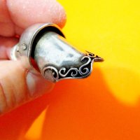Уникален мъжки сребърен пръстен БРОНЯ - старинен и солиден с красиви орнаменти - красота за ценител, снимка 4 - Пръстени - 38603332
