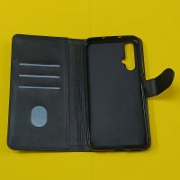 калъф за Huawei Nova 5T страничен със силикон и закопчаване черен, снимка 2 - Калъфи, кейсове - 39960759