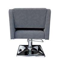 Луксозен фризьорски стол с мека гладка сива тапицерия A5000, снимка 4 - Фризьорски столове - 37424670
