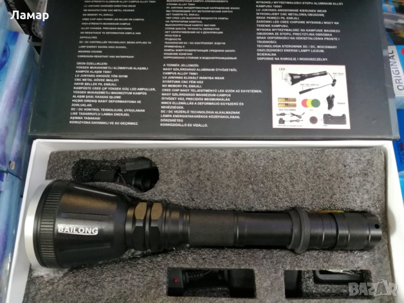 Мощен Акумулаторен LED Фенер за Оръжие Лед Прожектор за Пушка и лов, снимка 1