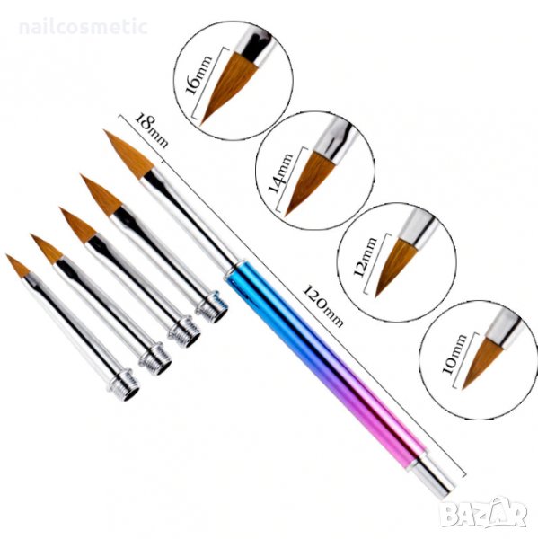 5 в 1 комплект четки за работа с акрил, снимка 1