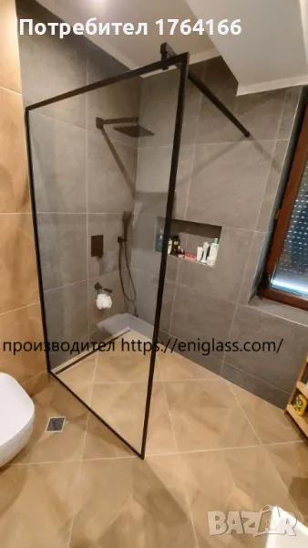 Параван с черен профил и обков, снимка 1