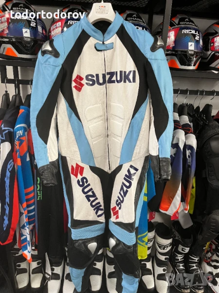 Кожен мото екип SUZUKI GSXR ,размер 54 М/L,1 част,гърбица,протектори, снимка 1